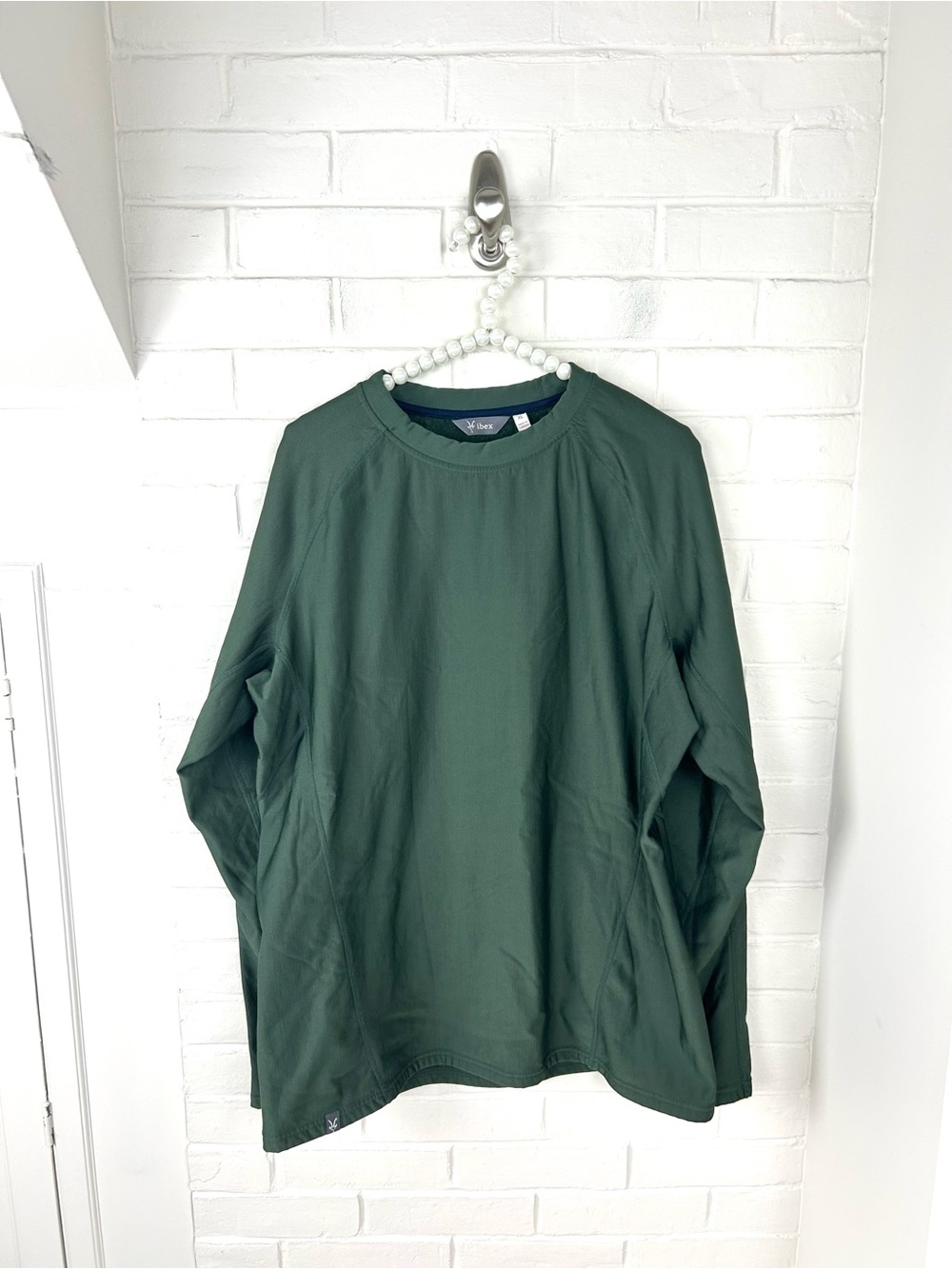 Ibex Men’s Green Merino Wool Blend Base Layer Top Size XL